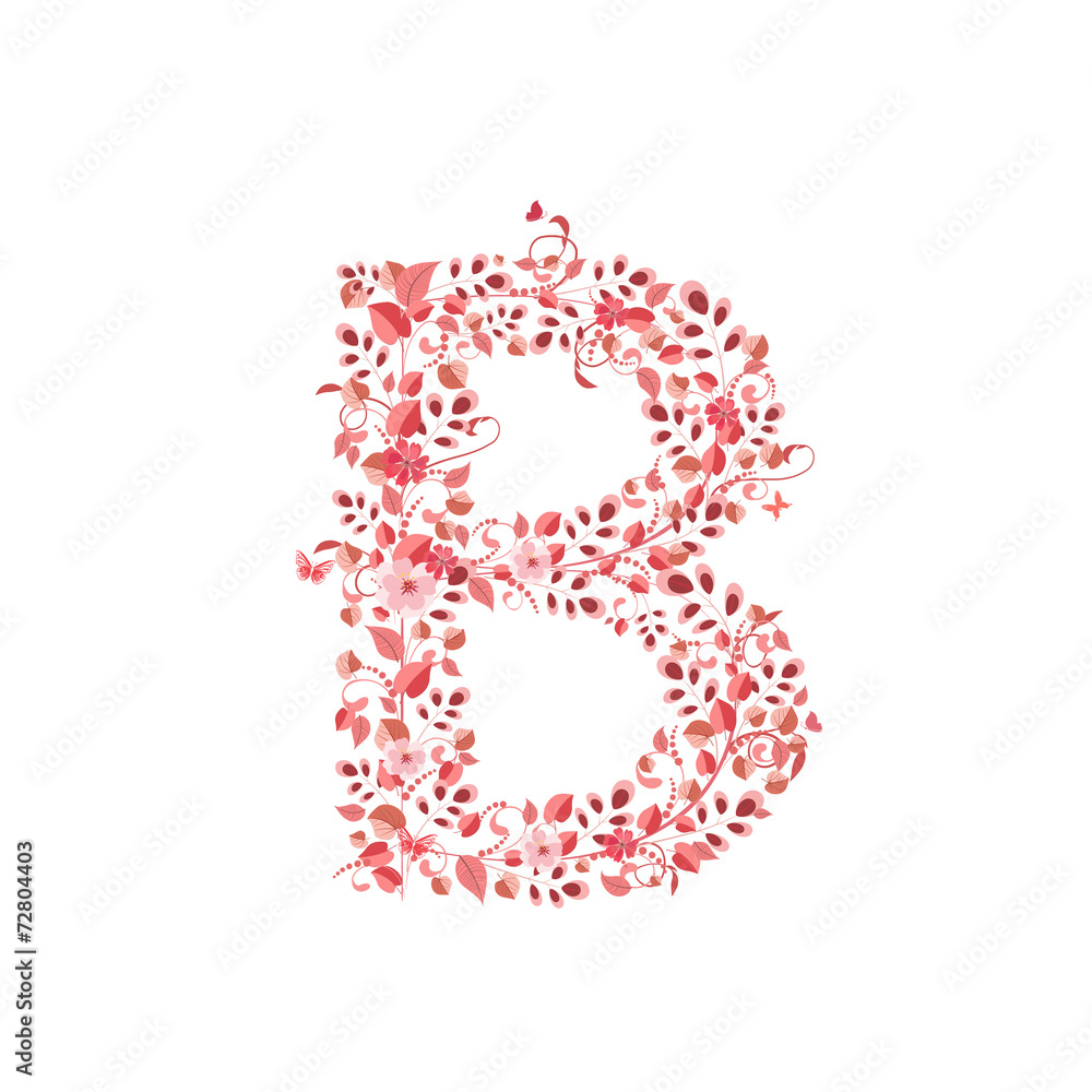 Romantic floral letter B Romantic floral letter B