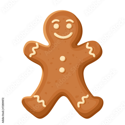 Gingerbread man. Vector Christmas cookie.