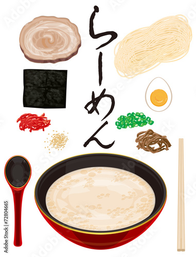 とんこつラーメンの食材