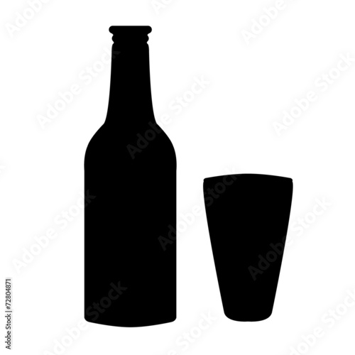 silhouette of bottle vector