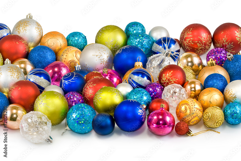 image of many Christmas tree decorations closeup image of many Christmas tree decorations closeup
