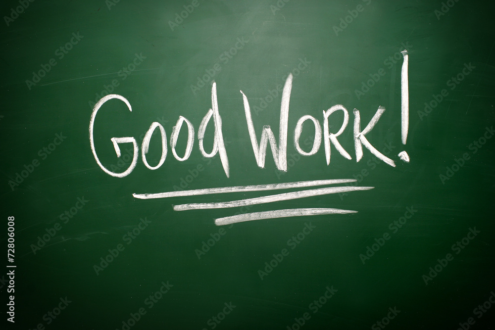 Good Day writing, written with Chalk on Blackboard Good Day writing, written with Chalk on Blackboard