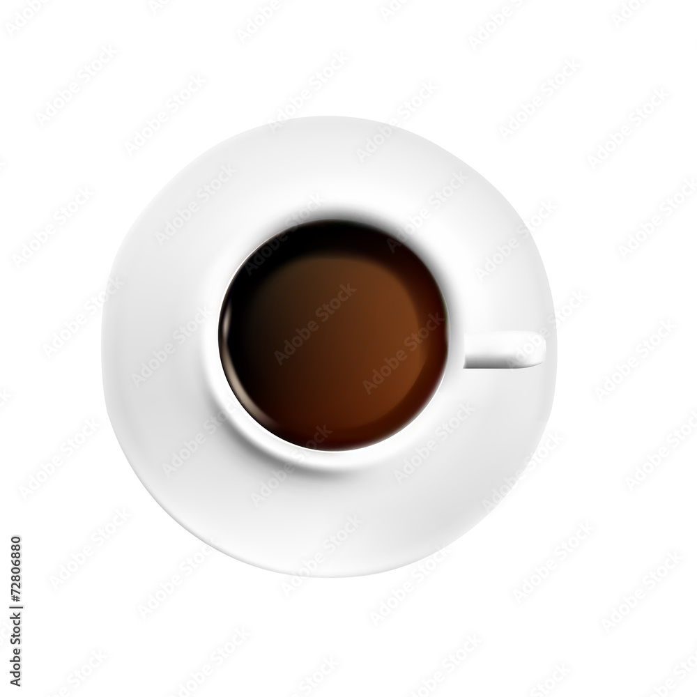 White porcelain Cup of black coffee White porcelain Cup of black coffee