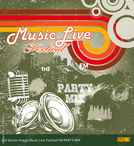 eps Vector image: Music Live Festival FM PARTY MIX