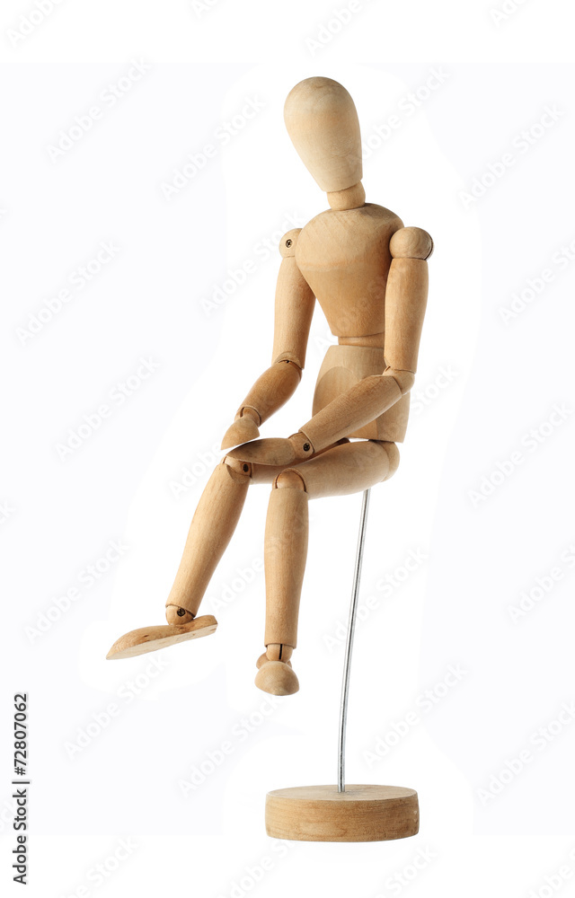 mannequin old wooden dummy feeling sad isolated on white mannequin old wooden dummy feeling sad isolated on white