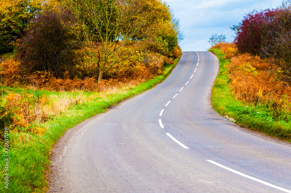 Autumn contryside road in Yorkshire Dales National Park, UK Autumn contryside road in Yorkshire Dales National Park, UK