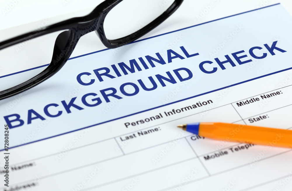 Criminal background check application form Criminal background check application form