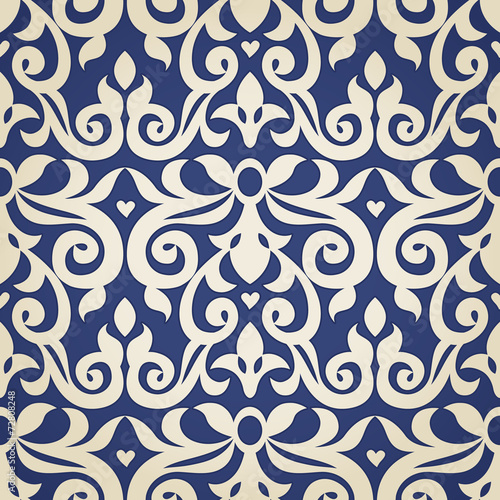 Vector seamless pattern in Victorian style.