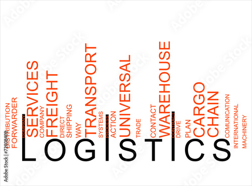 colorful  LOGISTICS text barcode, vector #72808409