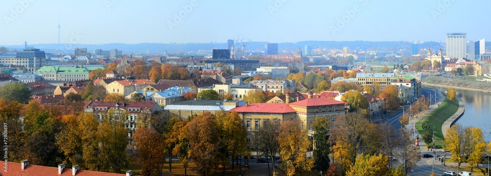Vilnius autumn panorama from Gediminas castle tower