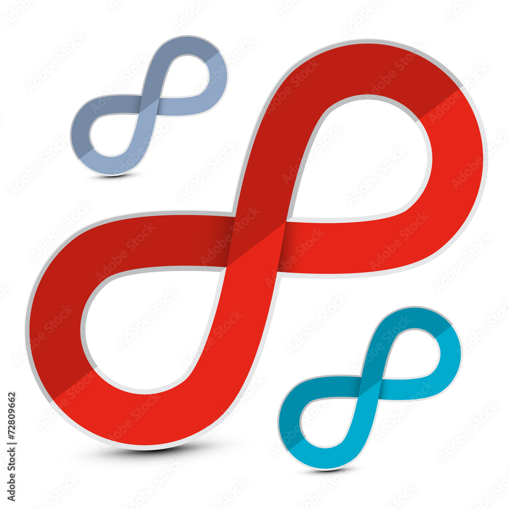 Vector Paper Cut Infinity Symbols Set Vector Paper Cut Infinity Symbols Set