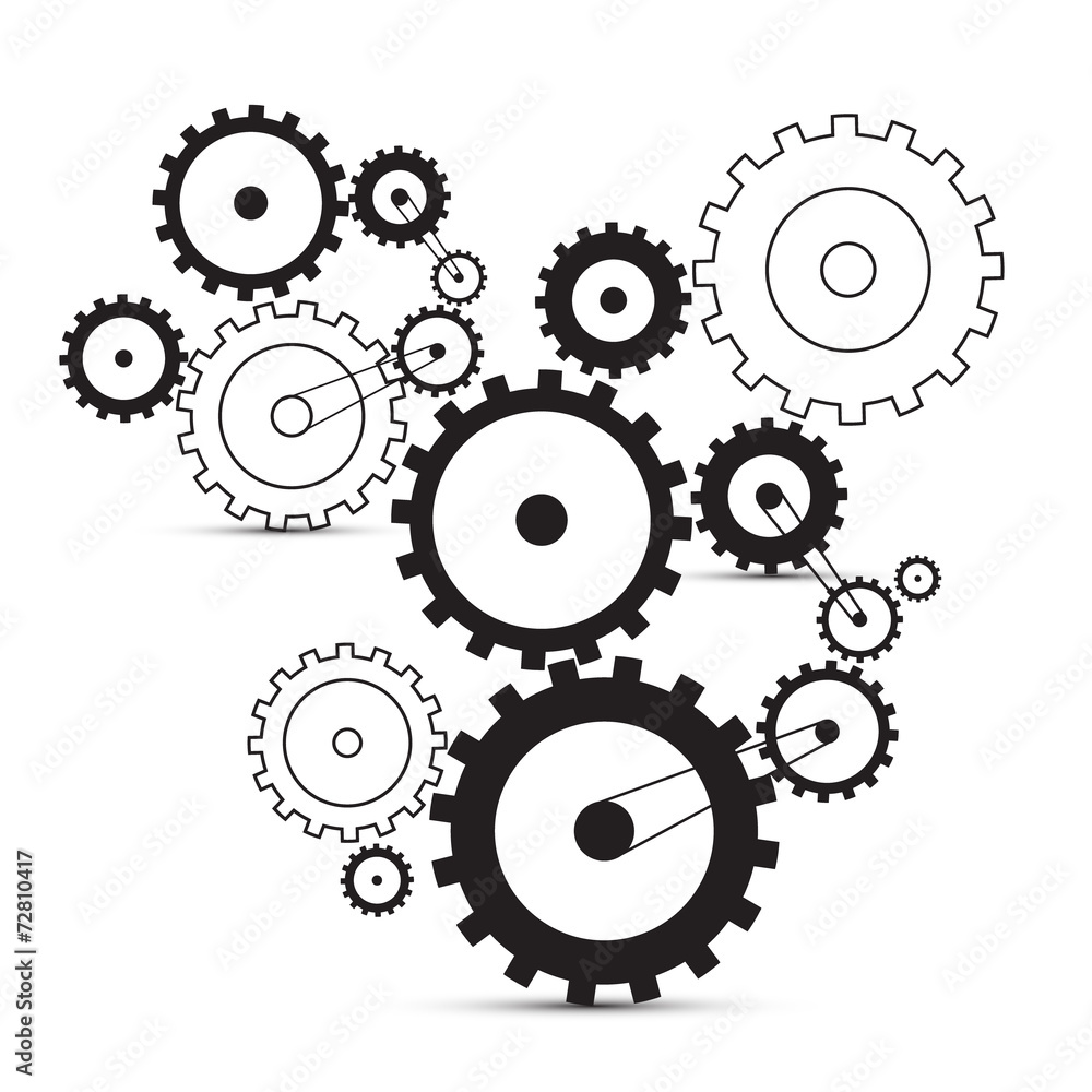 Vector cogs - gears on white background Vector cogs - gears on white background