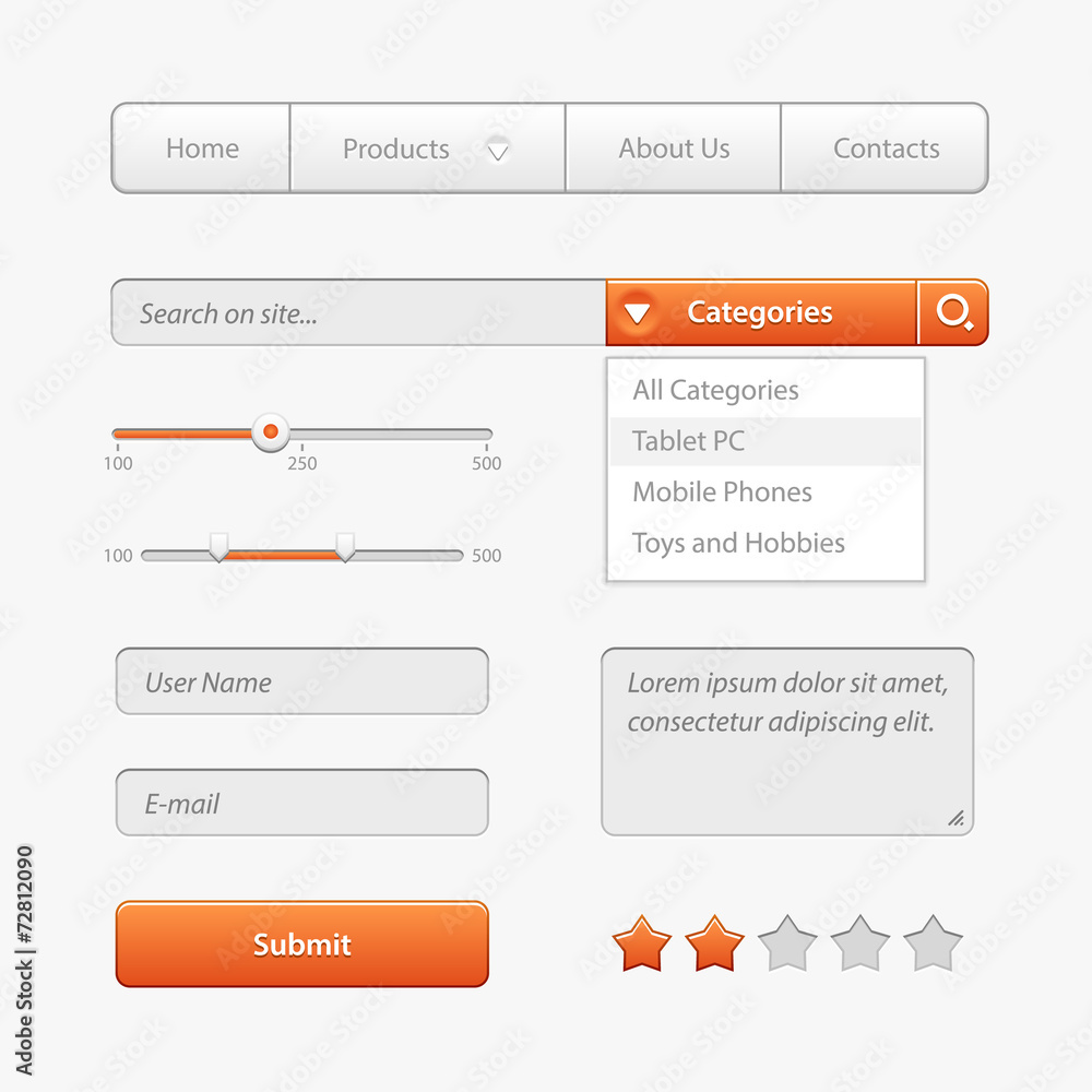 Orange Light User Interface Controls Orange Light User Interface Controls