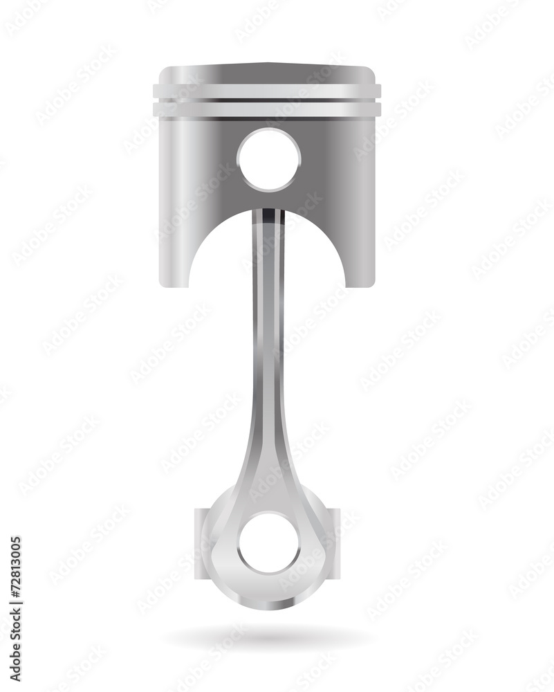 vector isolated metal pistone illustration