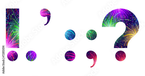 Set of punctuation signs, firework