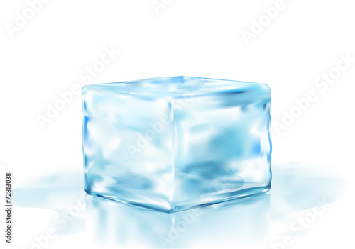 ice cube half side view vector illustration