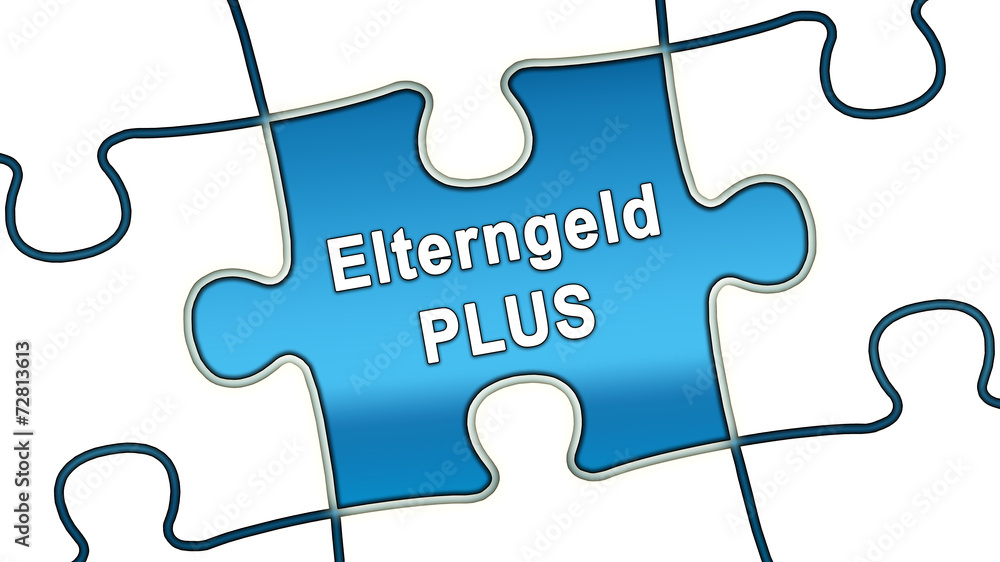 Fototapeta premium ptk2 PuzzleTeilGrafik ptk-v1 - Elterngeld plus - blau - g2459