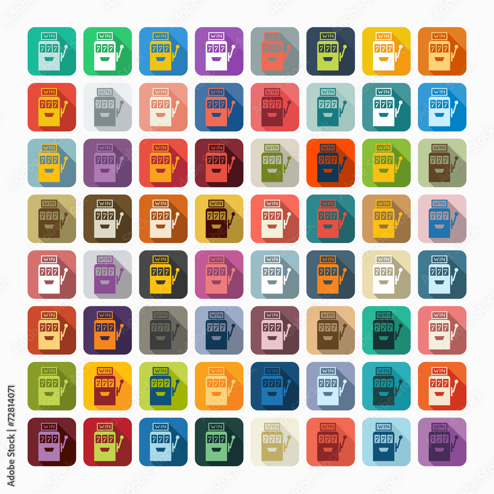 Flat design: slot machine Flat design: slot machine
