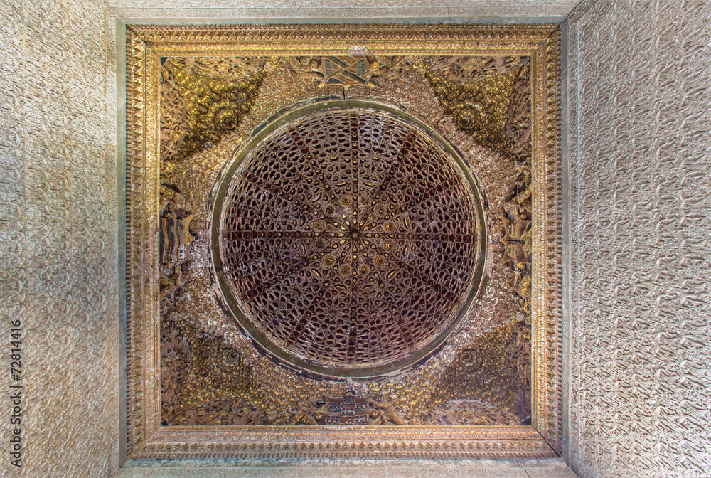 Seville - The cupola in mudejar style in Casa de Pilatos.