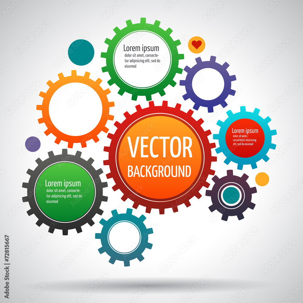 Infographic with gears on the grey background Infographic with gears on the grey background