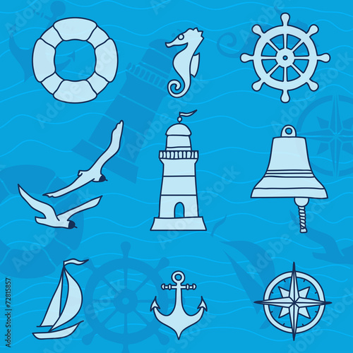 Pattern with nautical elements