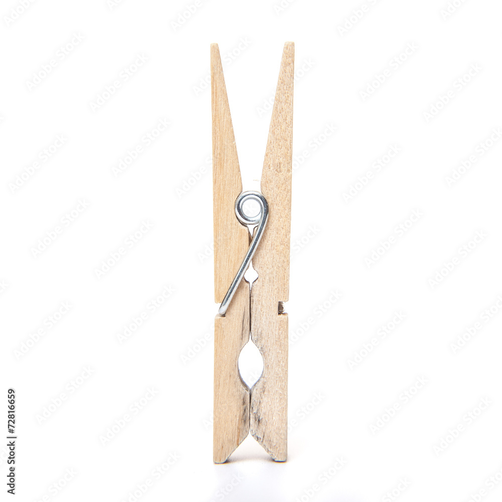 Wooden clothespin. All on white background, Wooden clothespin. All on white background,