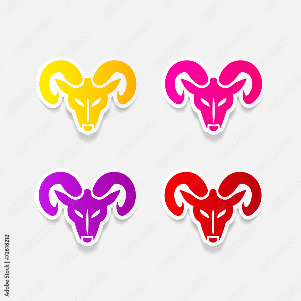 realistic design element: head of the ram realistic design element: head of the ram
