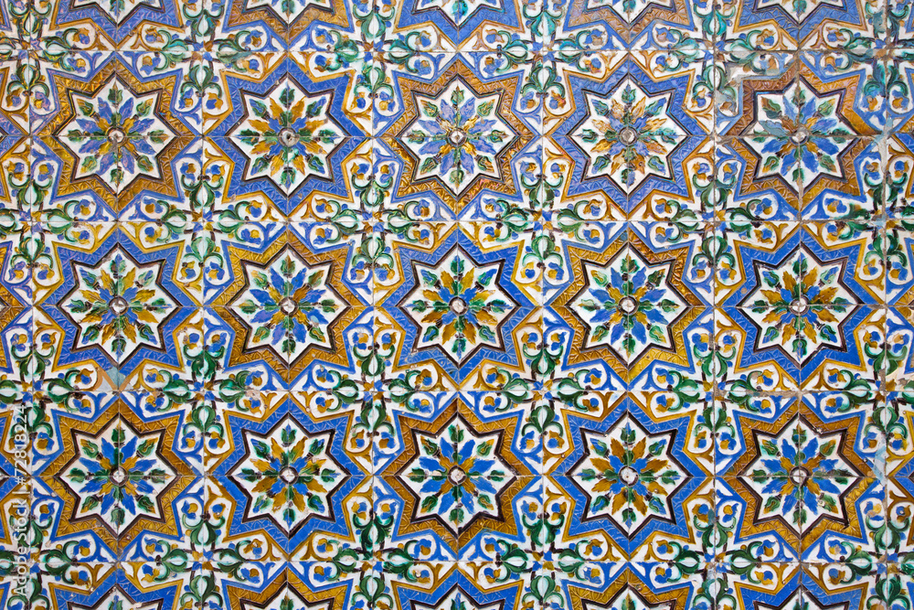 Seville - Tiles from the courtyard of Casa de Pilatos.