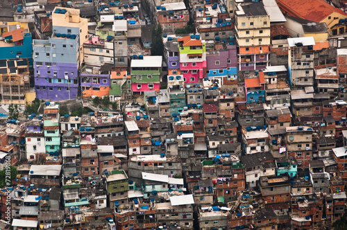 Biggest Slum Rocinha, Poor Living Area in Rio de Janeiro photo