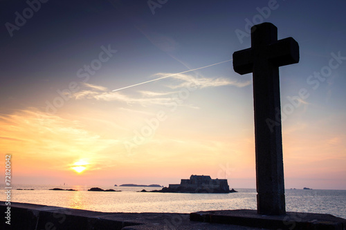 France, Ille et Vilaine, Saint Malo, sunset photo