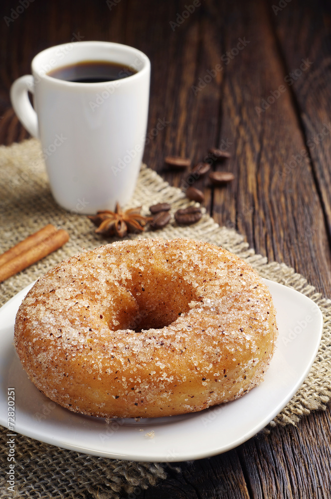 Donut and black coffee Donut and black coffee