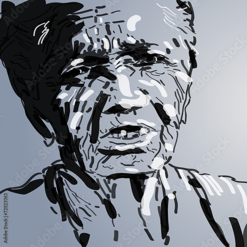 twarz starej kobiety