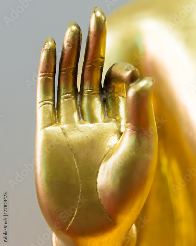 Buddha hand in peace sign