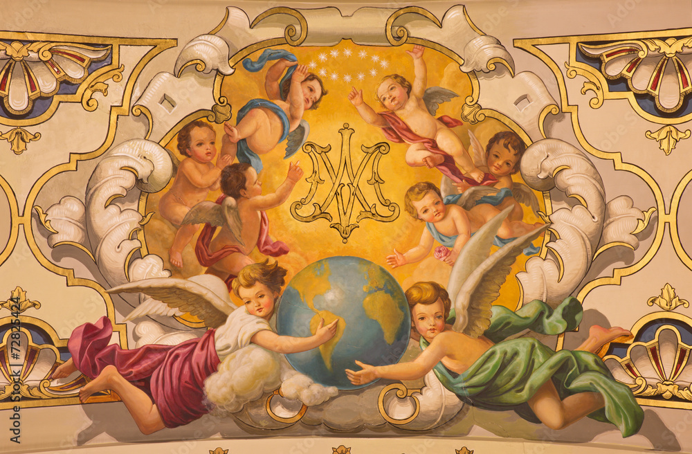Fototapeta Seville - The fresco angels in church Basilica de la Macarena