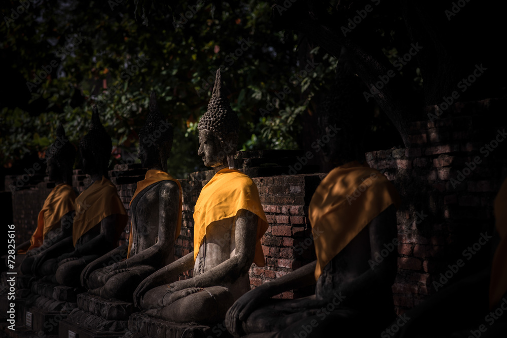 The ancient Buddha, at wat-yaichaimongkol ayutthaya, Thailand