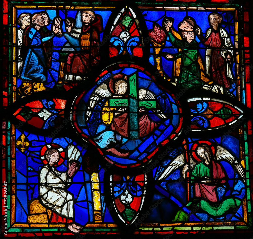Stained glass window in Tours Stained glass window in Tours