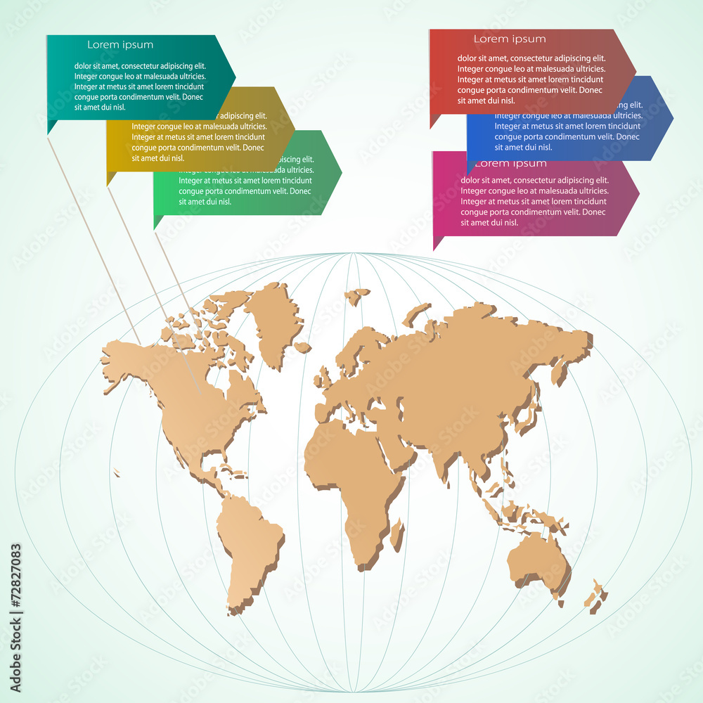 Naklejka premium World map,infographic vector illustration