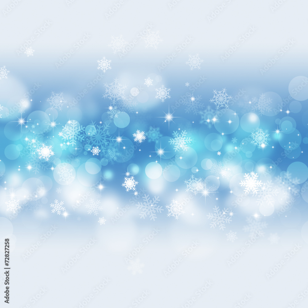 Bright Blue Christmas Snow Card