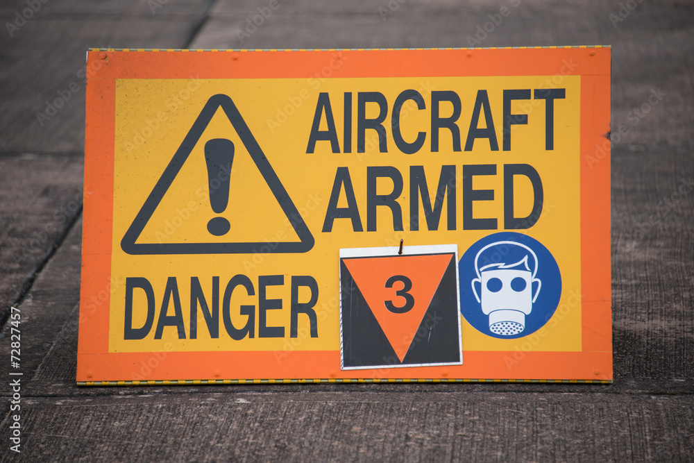 Fototapeta premium Aircraft Armed sign