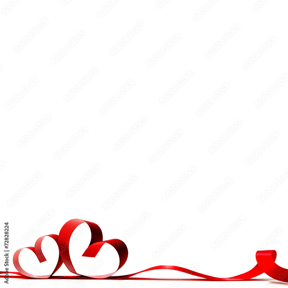 Red heart ribbon bow Red heart ribbon bow