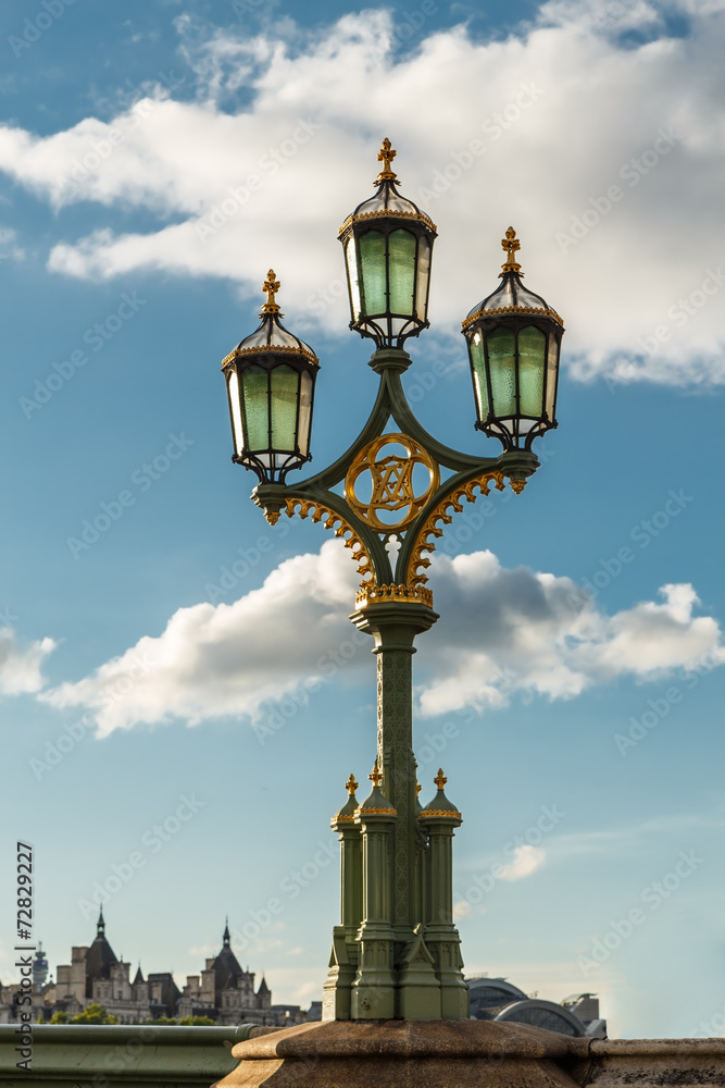 The old-fashioned street lamp, London, England The old-fashioned street lamp, London, England