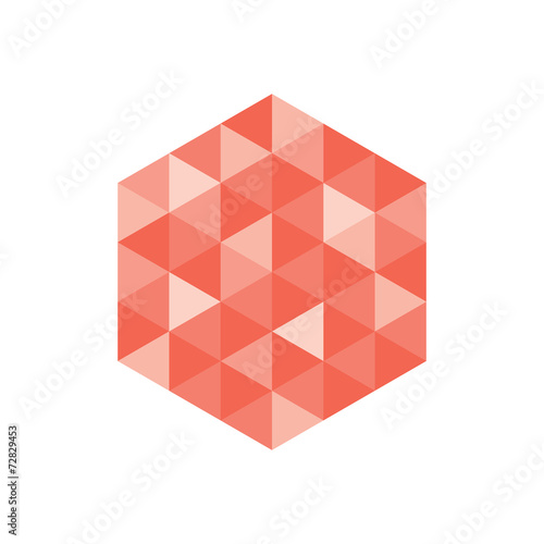 An abstract pixel art style shape isolated over white