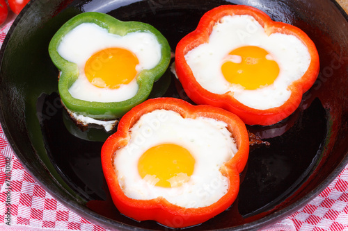 Fried eggs in a pan