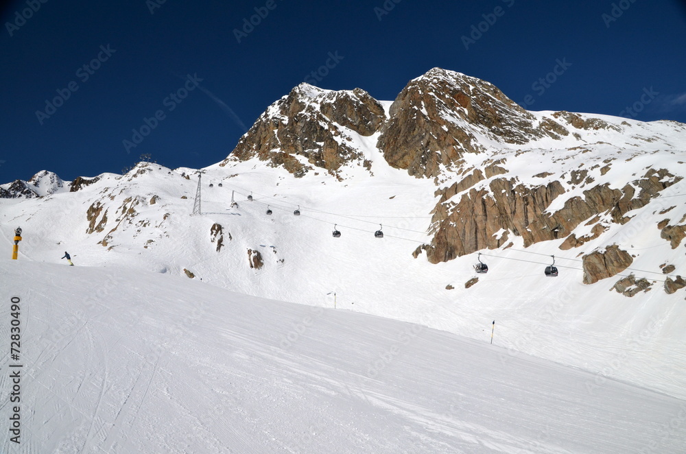 Alpine ski resort in Sölden in Otztal Alps, Tirol, Austria Alpine ski resort in Sölden in Otztal Alps, Tirol, Austria