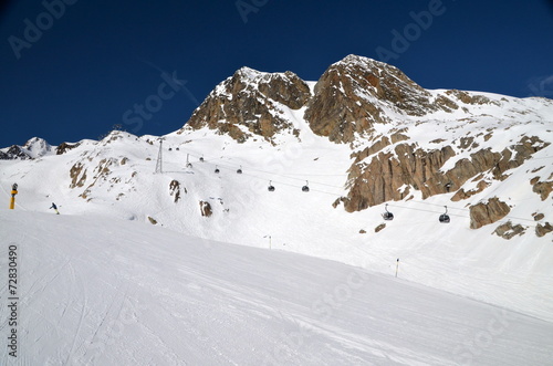 Alpine ski resort in Sölden in Otztal Alps, Tirol, Austria