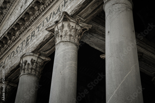 Pantheon of Agripa Pillars in Rome, Italy