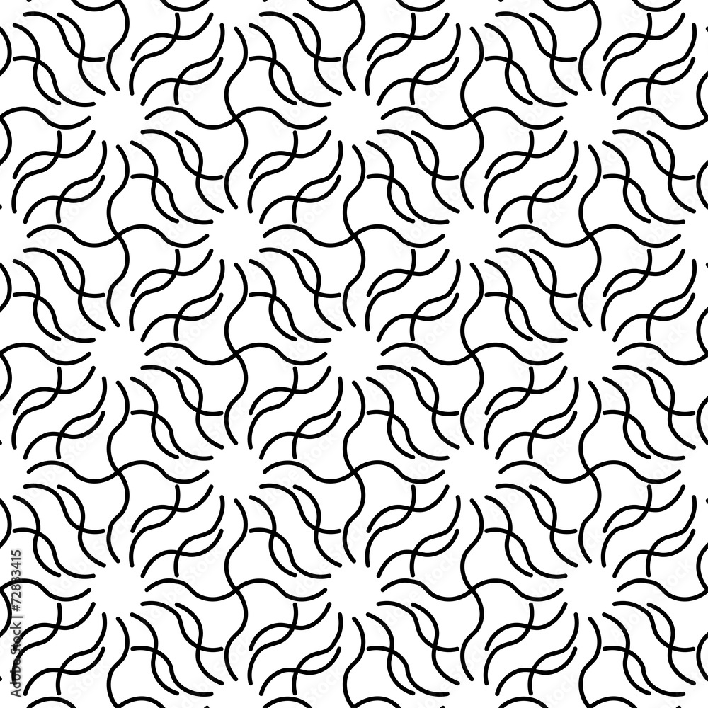 Black and white seamless pattern with wave line style.
