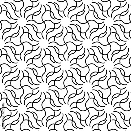 Black and white seamless pattern with wave line style.