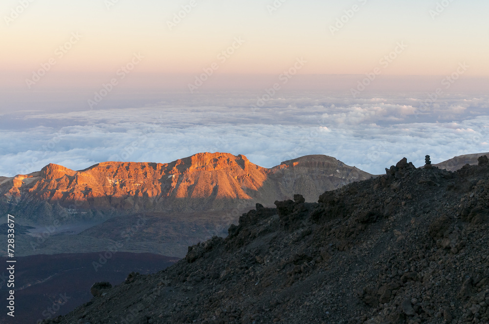 Sunset and shadow of volcano Teide. Tenerife Sunset and shadow of volcano Teide. Tenerife