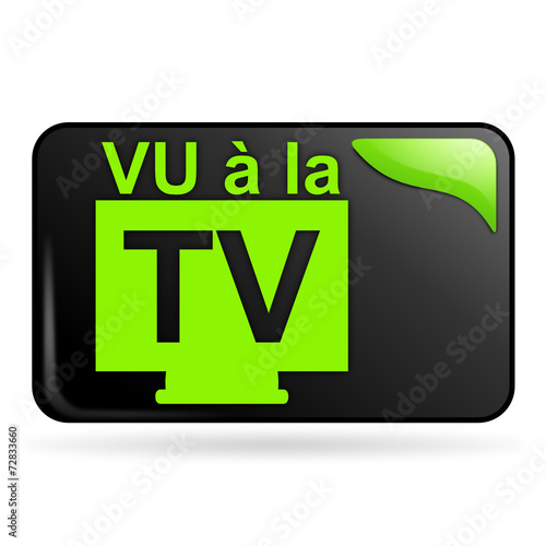 vu à la tv sur bouton web rectangle vert